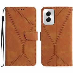 For Motorola Moto G Power 5G 2024 Stitching Embossed Leather Phone Case(Brown)