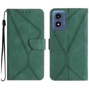 For Motorola Moto G Play 5G 2024 Stitching Embossed Leather Phone Case(Green)