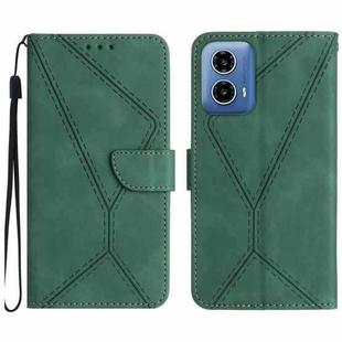 For Motorola Moto G Stylus 5G 2024 Stitching Embossed Leather Phone Case(Green)