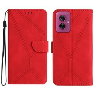 For Motorola Moto G55 5G Stitching Embossed Leather Phone Case(Red)