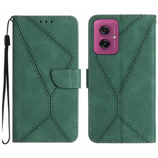 For Motorola Moto G55 5G Stitching Embossed Leather Phone Case(Green)