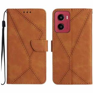 For Motorola Moto G05 Stitching Embossed Leather Phone Case(Brown)