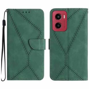 For Motorola Moto G05 Stitching Embossed Leather Phone Case(Green)