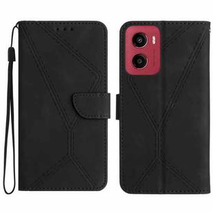 For Motorola Moto G05 Stitching Embossed Leather Phone Case(Black)