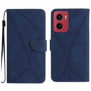 For Motorola Moto G05 Stitching Embossed Leather Phone Case(Blue)