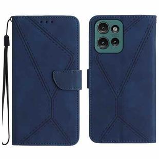 For Motorola Moto G15 Stitching Embossed Leather Phone Case(Blue)