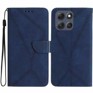 For Motorola Moto G86 5G Stitching Embossed Leather Phone Case(Blue)