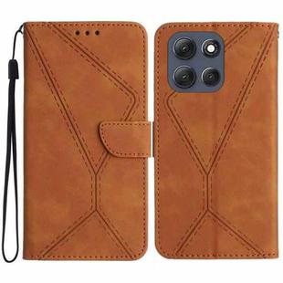 For Motorola Moto G56 5G Stitching Embossed Leather Phone Case(Brown)