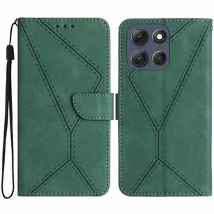 For Motorola Moto G56 5G Stitching Embossed Leather Phone Case(Green)
