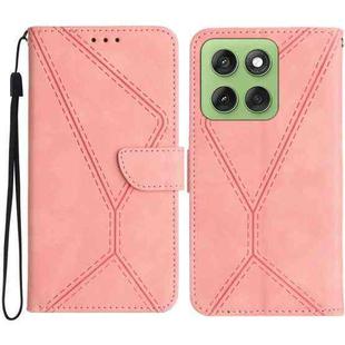 For Motorola Edge 60 Pro Stitching Embossed Leather Phone Case(Pink)