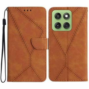For Motorola Edge 60 Pro Stitching Embossed Leather Phone Case(Brown)