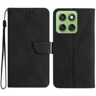 For Motorola Edge 60 Pro Stitching Embossed Leather Phone Case(Black)