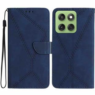 For Motorola Edge 60 Pro Stitching Embossed Leather Phone Case(Blue)