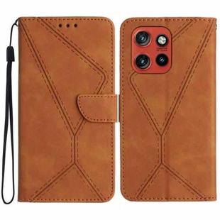 For Motorola Edge 60 Neo 5G Stitching Embossed Leather Phone Case(Brown)