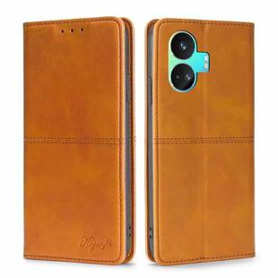 For Realme GT Neo5 SE Cow Texture Magnetic Leather Phone Case(Light Brown)