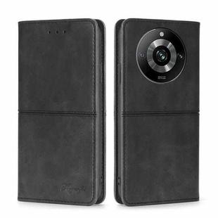 For Realme 11 Pro / 11 Pro+ 5G Cow Texture Magnetic Leather Phone Case(Black)