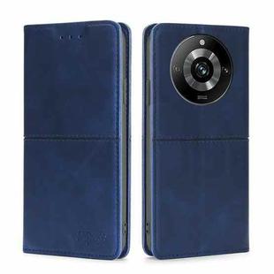 For Realme 11 Pro / 11 Pro+ 5G Cow Texture Magnetic Leather Phone Case(Blue)
