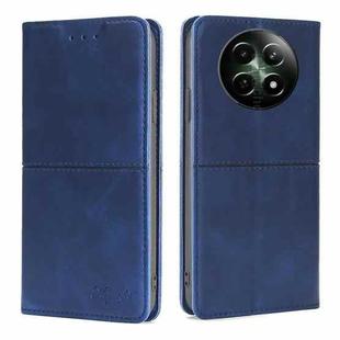 For Realme 12 5G Cow Texture Magnetic Leather Phone Case(Blue)
