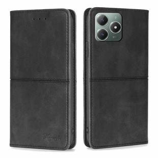 For Realme C61 4G Cow Texture Magnetic Leather Phone Case(Black)