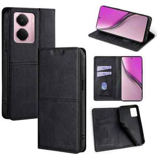 For Realme P3 Pro 5G Global Cow Texture Magnetic Leather Phone Case(Black)