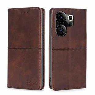 For Tecno Camon 20 Premier 5G Cow Texture Magnetic Leather Phone Case(Dark Brown)