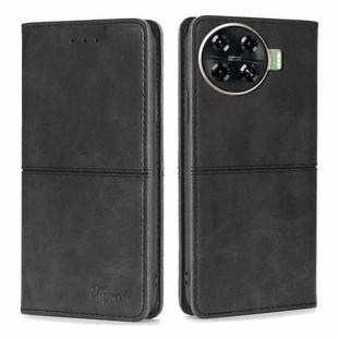 For Tecno Spark 20 Pro+ 4G Cow Texture Magnetic Leather Phone Case(Black)