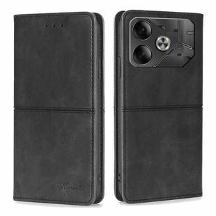 For Tecno Pova 6 5G Cow Texture Magnetic Leather Phone Case(Black)