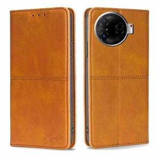 For Tecno Camon 30 Pro 5G Cow Texture Magnetic Leather Phone Case(Light Brown)