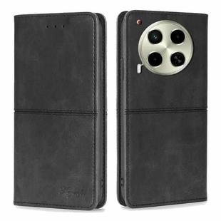 For Tecno Camon 30 Cow Texture Magnetic Leather Phone Case(Black)