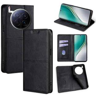 For Tecno Camon 40 Premier 5G Cow Texture Magnetic Leather Phone Case(Black)