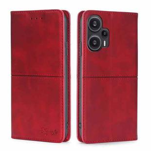 For Xiaomi Redmi Note 12 Turbo Cow Texture Magnetic Leather Phone Case(Red)