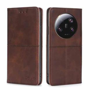 For Xiaomi 13 Ultra 5G Cow Texture Magnetic Leather Phone Case(Dark Brown)