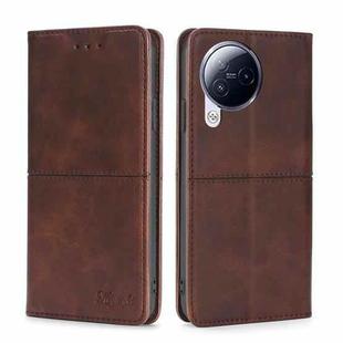 For Xiaomi Civi 3 5G Cow Texture Magnetic Leather Phone Case(Dark Brown)