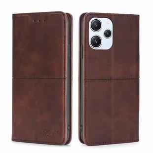 For Xiaomi Redmi 12 4G Cow Texture Magnetic Leather Phone Case(Dark Brown)