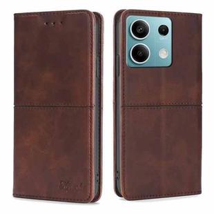 For Xiaomi Redmi Note 13 4G Cow Texture Magnetic Leather Phone Case(Dark Brown)