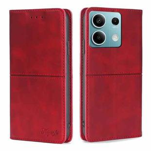 For Xiaomi Redmi Note 13 4G Cow Texture Magnetic Leather Phone Case(Red)