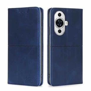For Huawei nova 11 4G Cow Texture Magnetic Leather Phone Case(Blue)