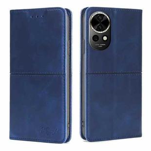 For Huawei nova 12 5G Cow Texture Magnetic Leather Phone Case(Blue)