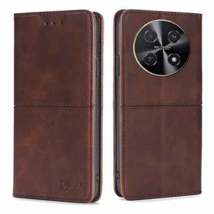 For Huawei nova 12i 4G Cow Texture Magnetic Leather Phone Case(Dark Brown)