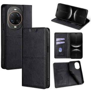For Huawei nova 14 Ultra 5G Cow Texture Magnetic Leather Phone Case(Black)