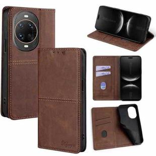 For Huawei nova 14 Ultra 5G Cow Texture Magnetic Leather Phone Case(Dark Brown)