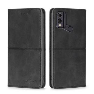 For Nokia C22 Cow Texture Magnetic Leather Phone Case(Black)
