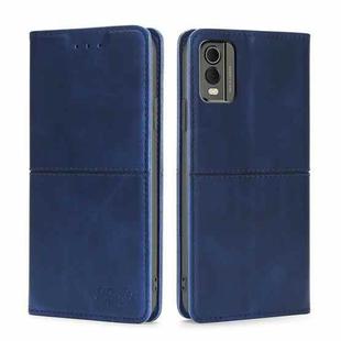 For Nokia C32 Cow Texture Magnetic Leather Phone Case(Blue)