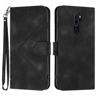 For OPPO A9 2020/A5 2020 Line Pattern Skin Feel Leather Phone Case(Black)