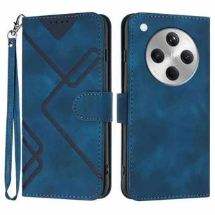 For OPPO Find X8 Line Pattern Skin Feel Leather Phone Case(Royal Blue)