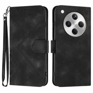 For OPPO Find X8 Line Pattern Skin Feel Leather Phone Case(Black)