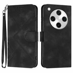 For OPPO Find X8 Pro Line Pattern Skin Feel Leather Phone Case(Black)