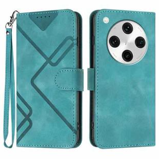 For OPPO Find X8 Pro Line Pattern Skin Feel Leather Phone Case(Light Blue)