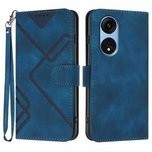 For OPPO A1 Pro / Reno8 T 5G Global Line Pattern Skin Feel Leather Phone Case(Royal Blue)