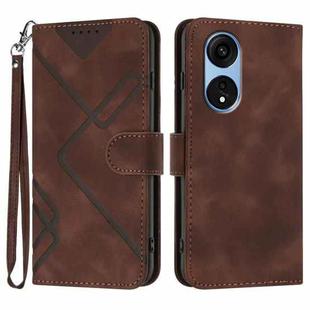 For OPPO A1 Pro / Reno8 T 5G Global Line Pattern Skin Feel Leather Phone Case(Coffee)